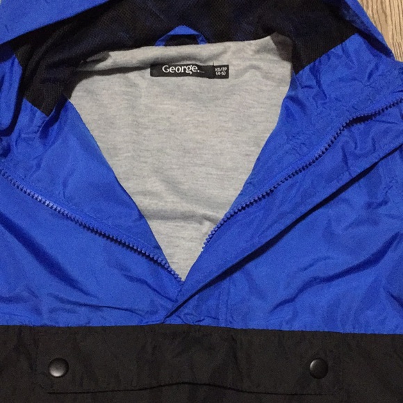Boys windbreaker pullover jacket blue black 4/5 yr - Picture 5 of 11
